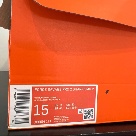 Size 15 Nike Force Savage Pro 2 Shark Ohio State PE Football Cleats White Red main image 7